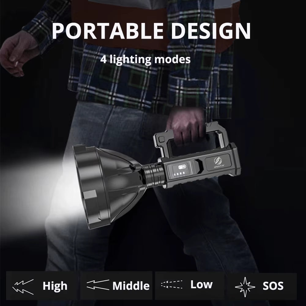 Rechargeable High Power Led Flashlights Ultra-Long Lighting Distance Lamp Searchlight XHP70 Powerful Lantern Torches